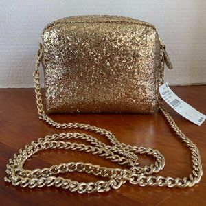 Design Lab Gold Glitter Shoulder Bag